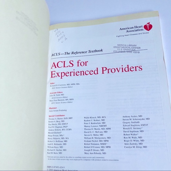 ACLS FOR EXPERIENCED PROVIDERS ACLS-EP 2003 Vintage Book - Picture 6 of 10